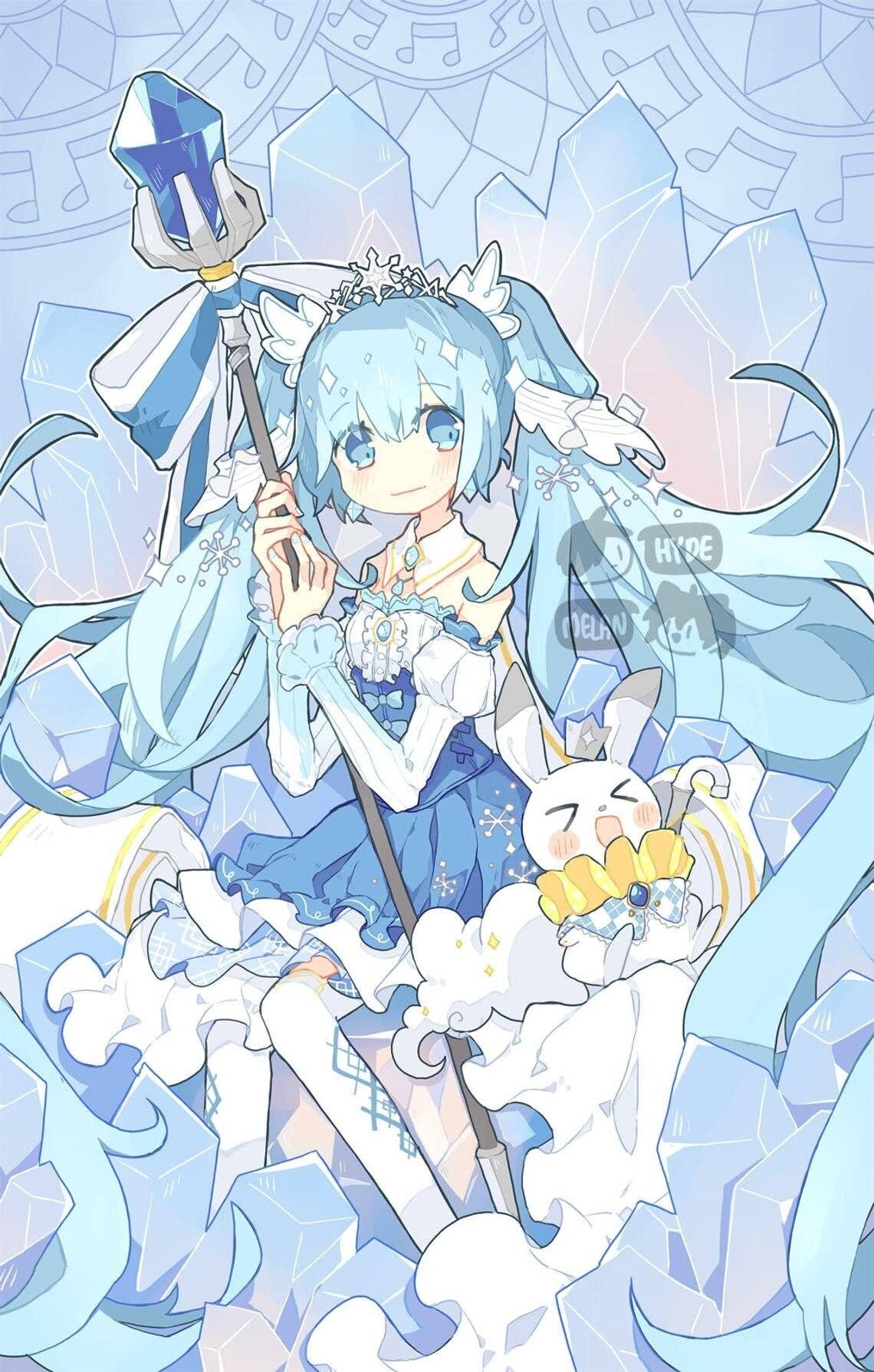 Snow Miku (Vocaloid) 11x17 Poster Print