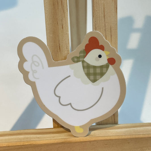 White Chicken Vinyl Sticker