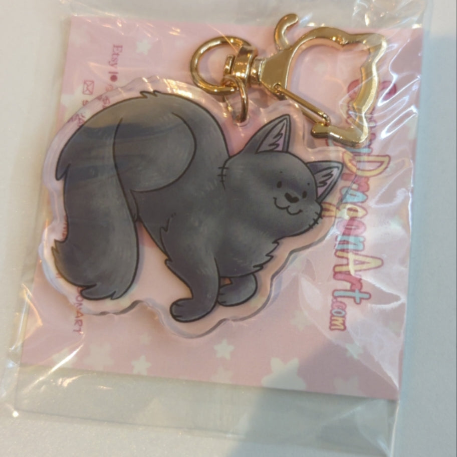 Cat - Gray Keychain