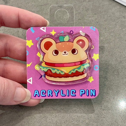 Bear Burger Pin