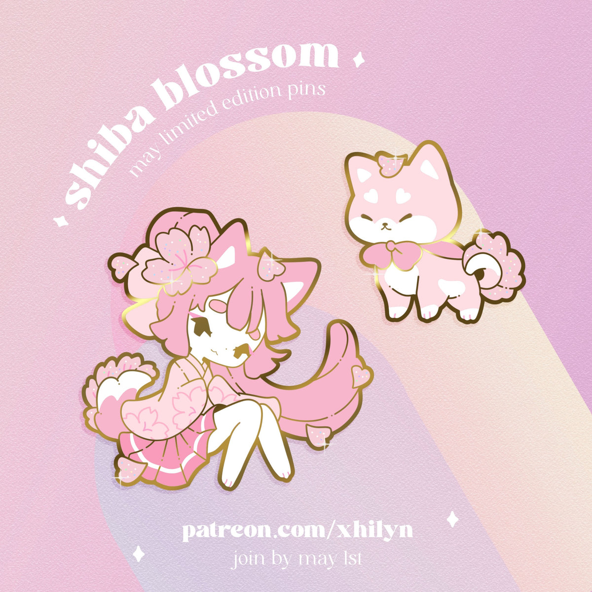Shiba Blossom Pins