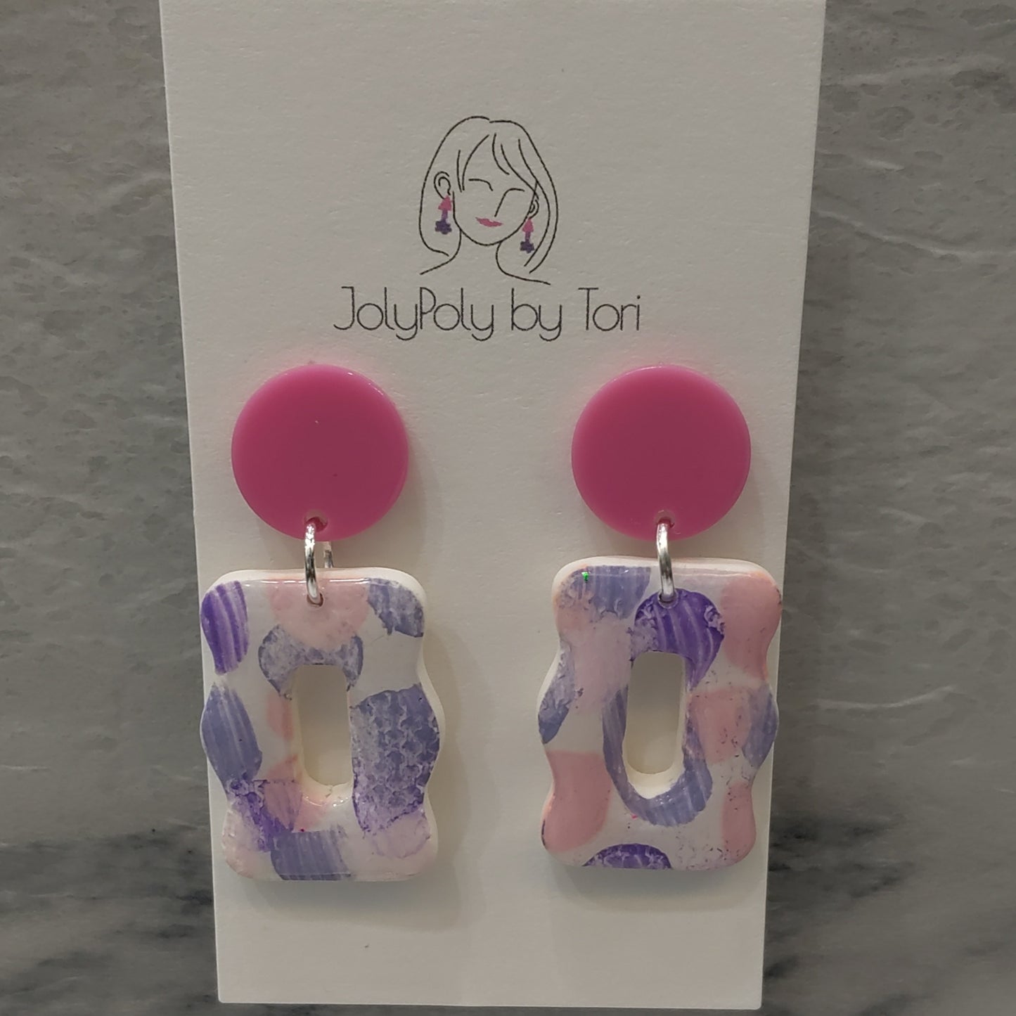Purple/Pink Spots Earrings