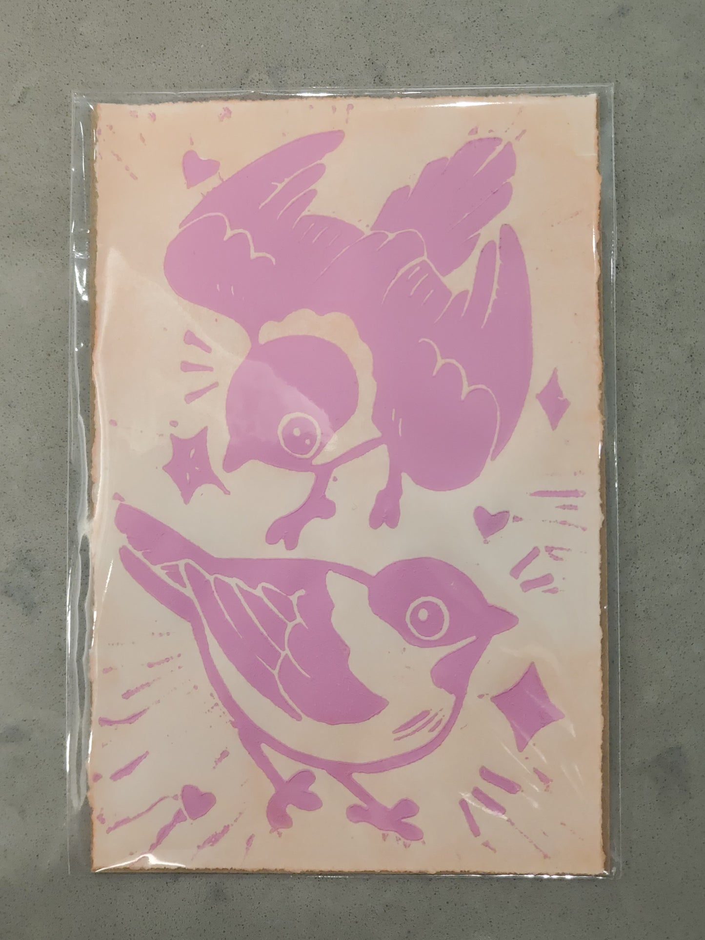 BIRDS! Relief Print