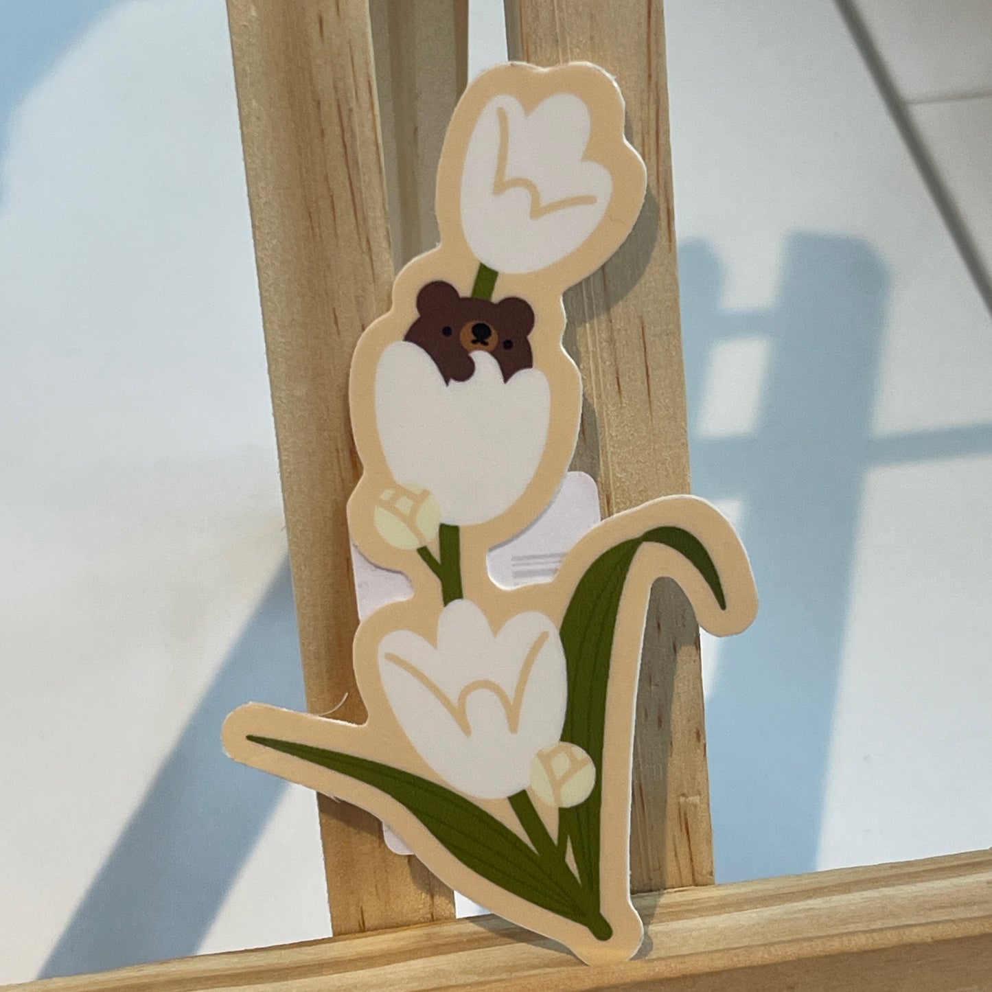 Lily of the Valley Bear Vinyl Sticker