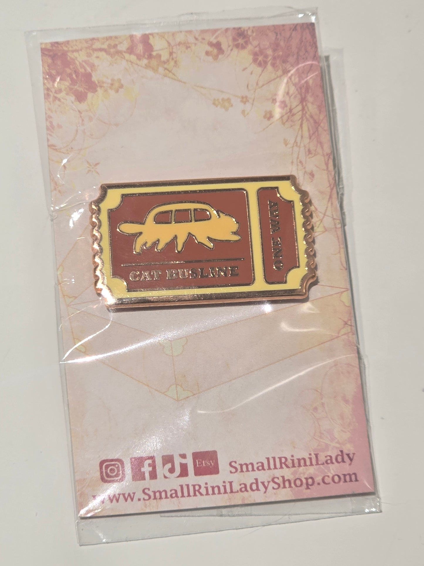 CatBus Ticket Enamel Pin