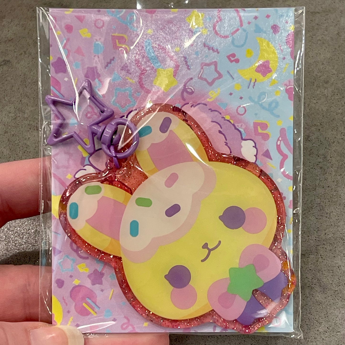 Glitter Bunny Keychain