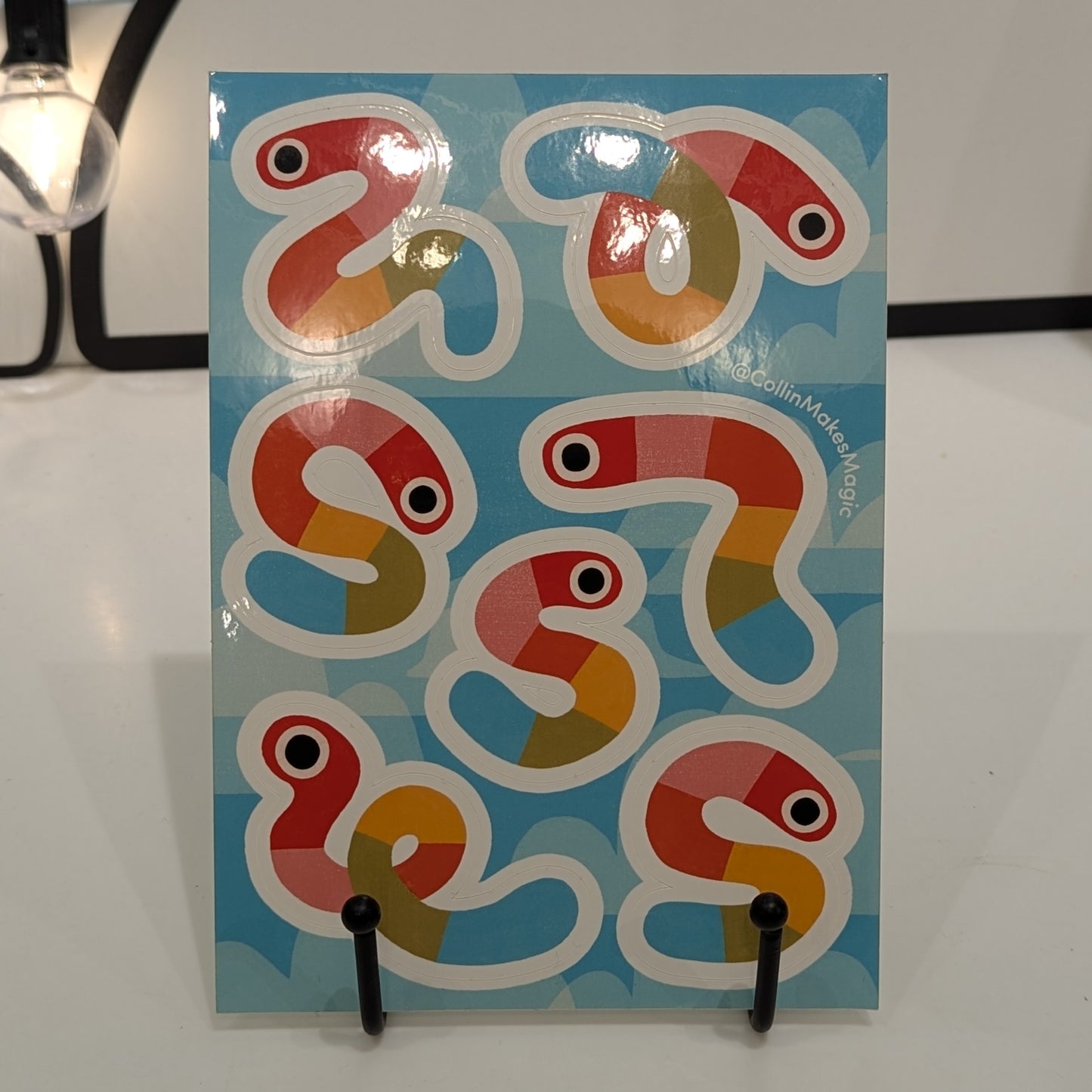 Rainbow Worms Sticker Sheet