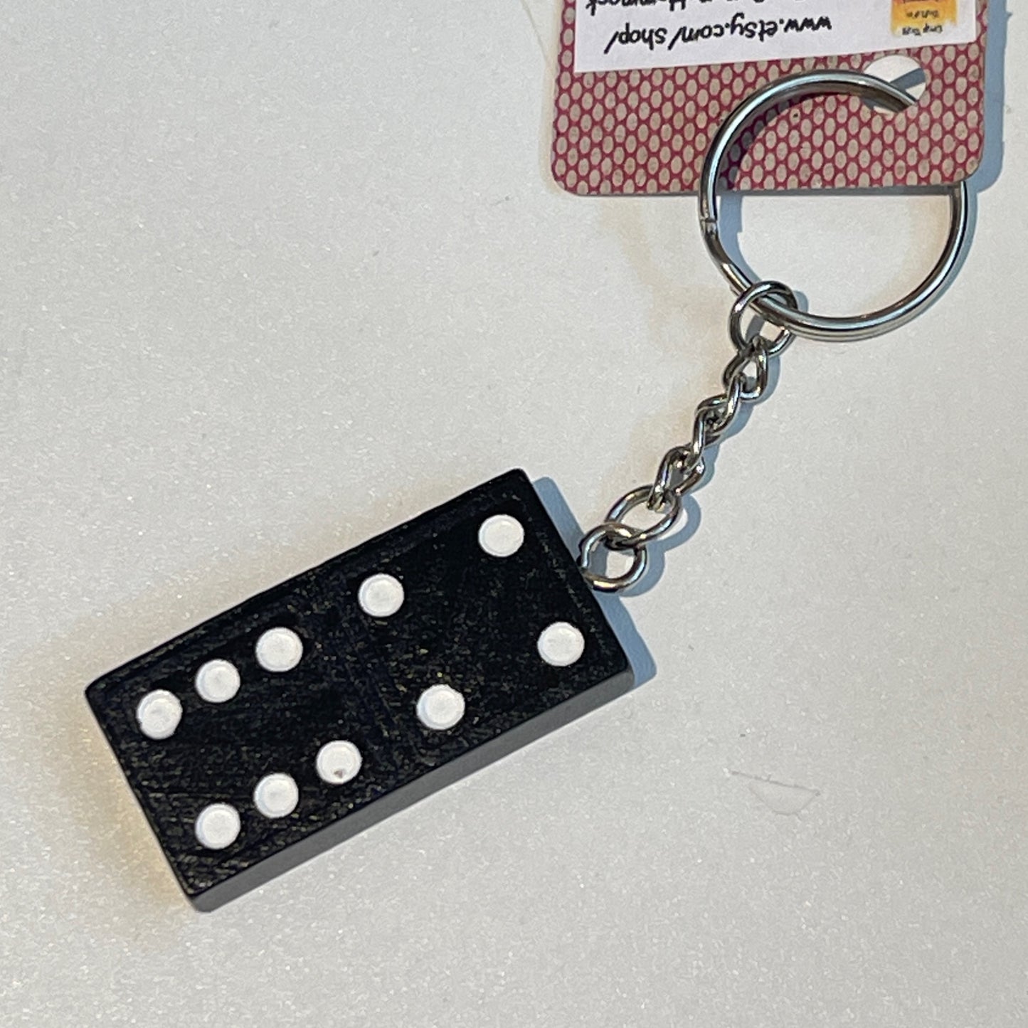 Domino Black Keychain