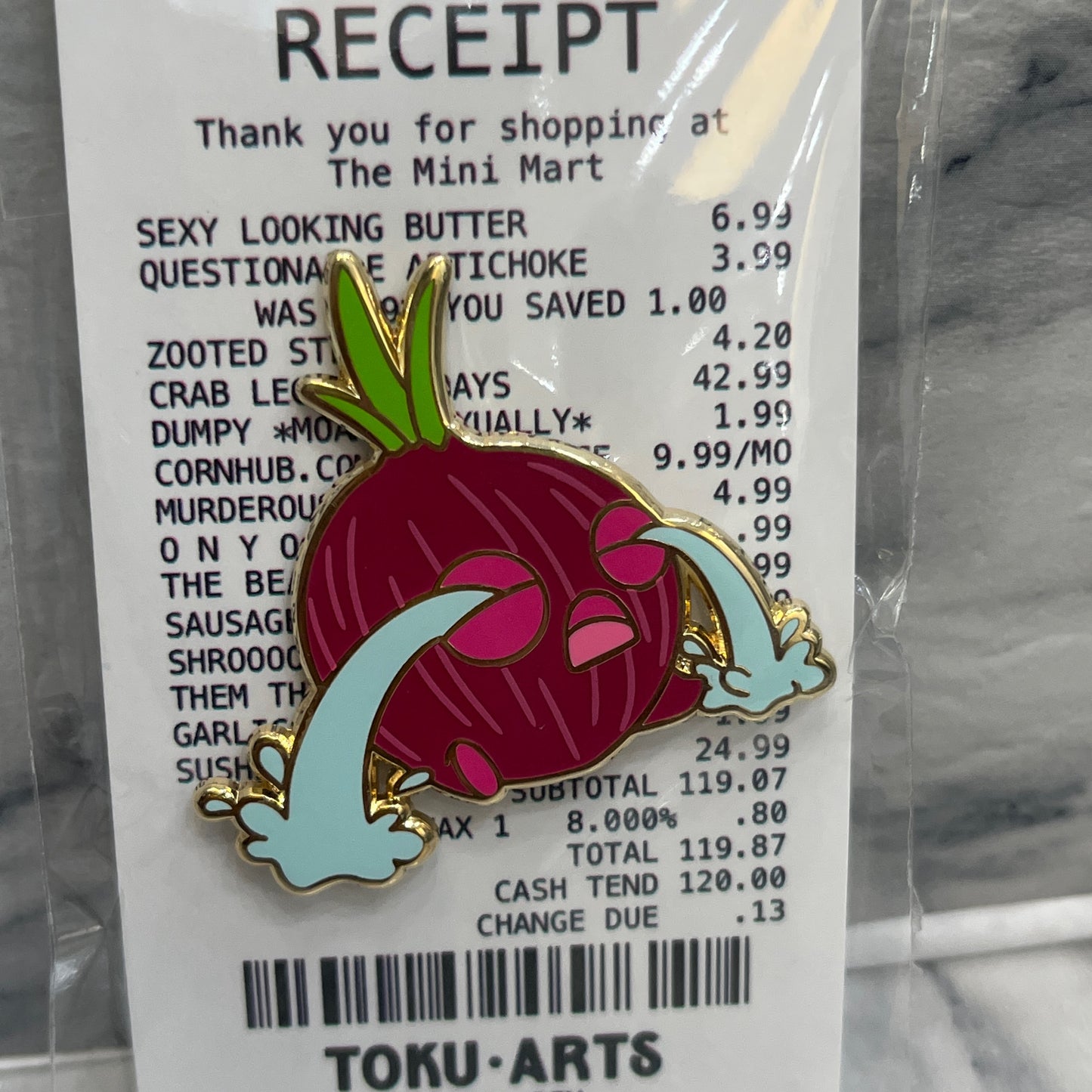 Sad Onion Enamel Pin