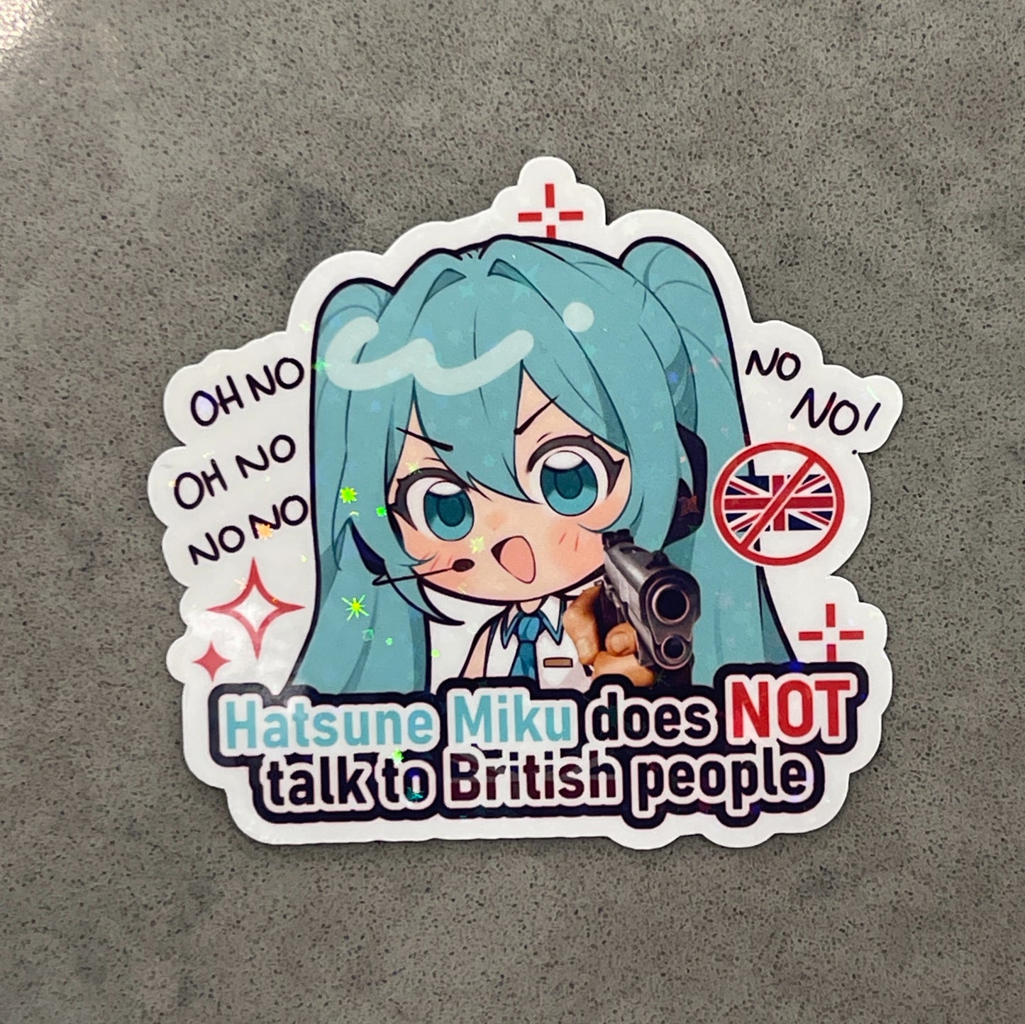 Miku Does NOT Talk to British People Sticker