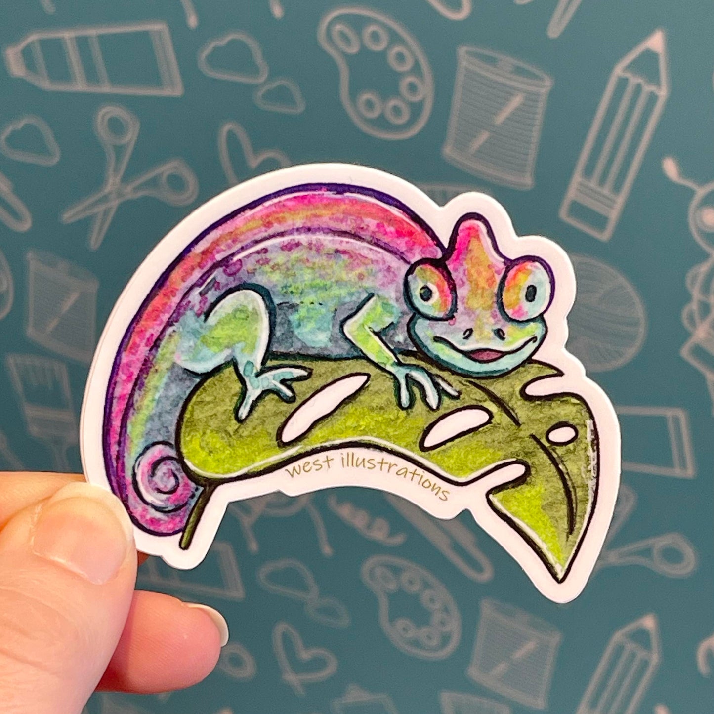 Chameleon Vinyl Sticker