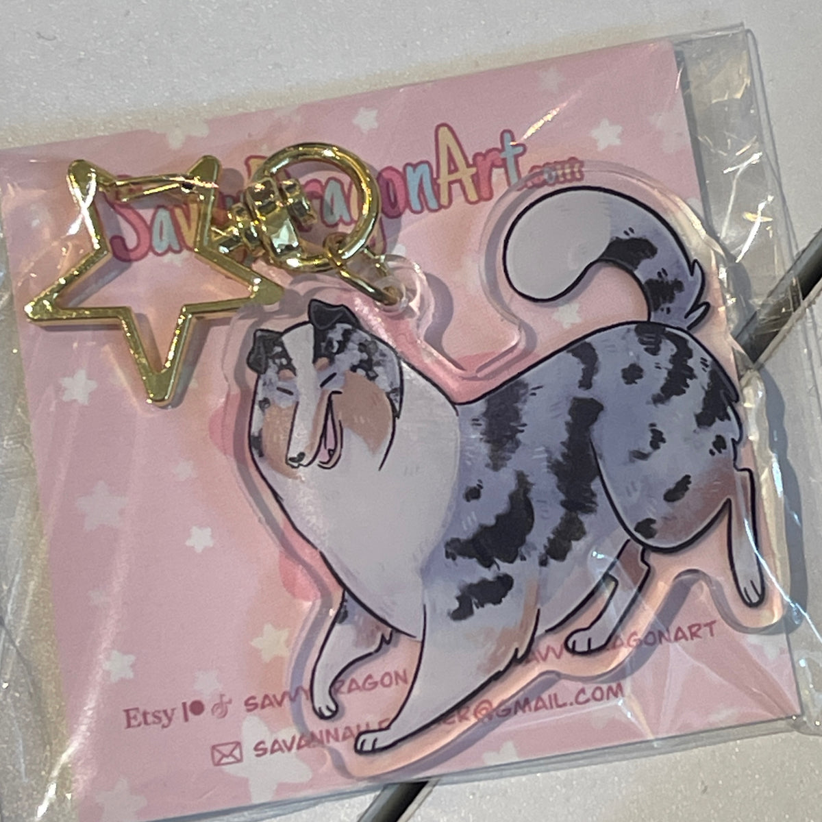 Rough Collie - Merle Keychain