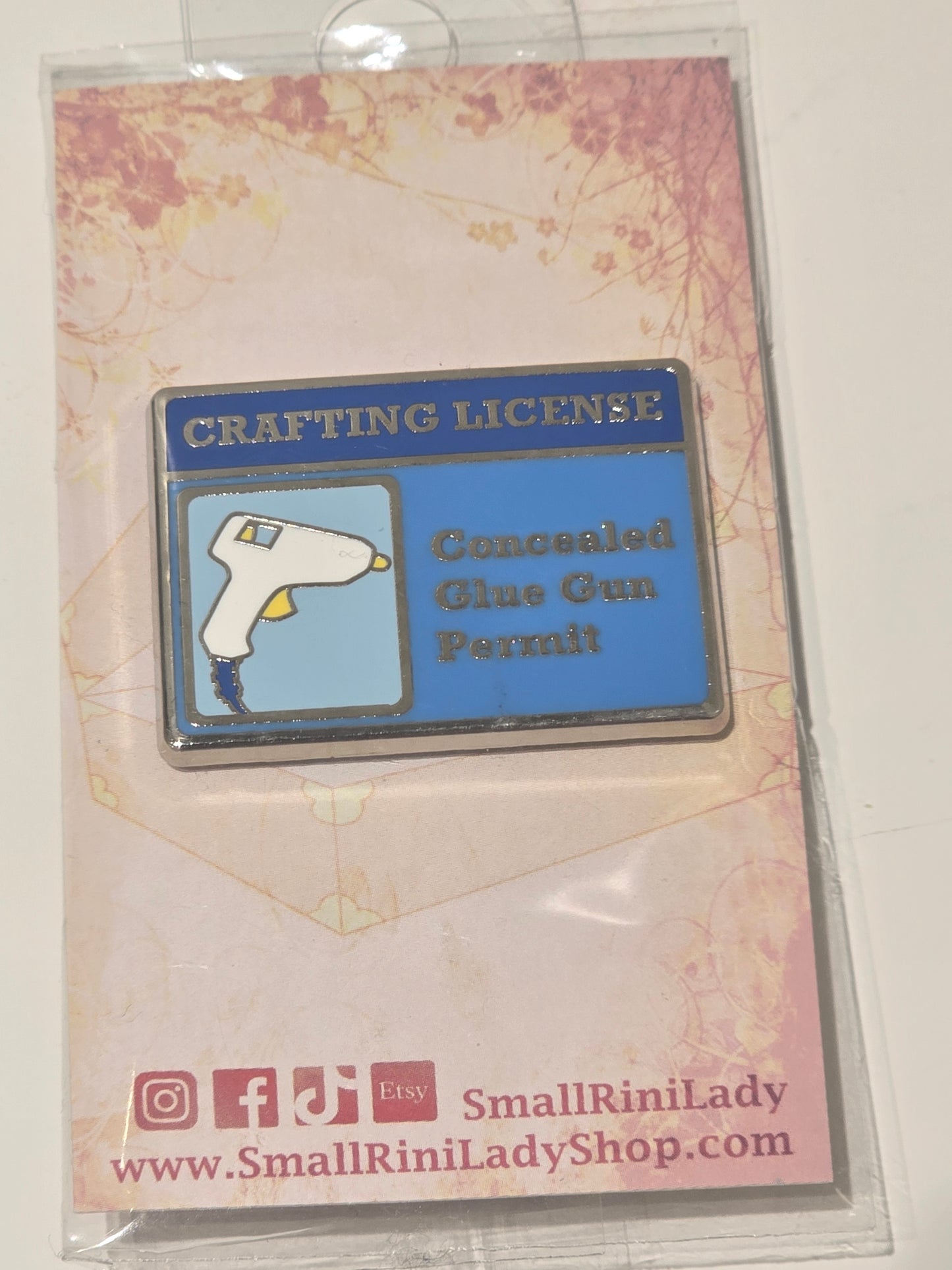 Concealed Glue Gun Permit Enamel Pin