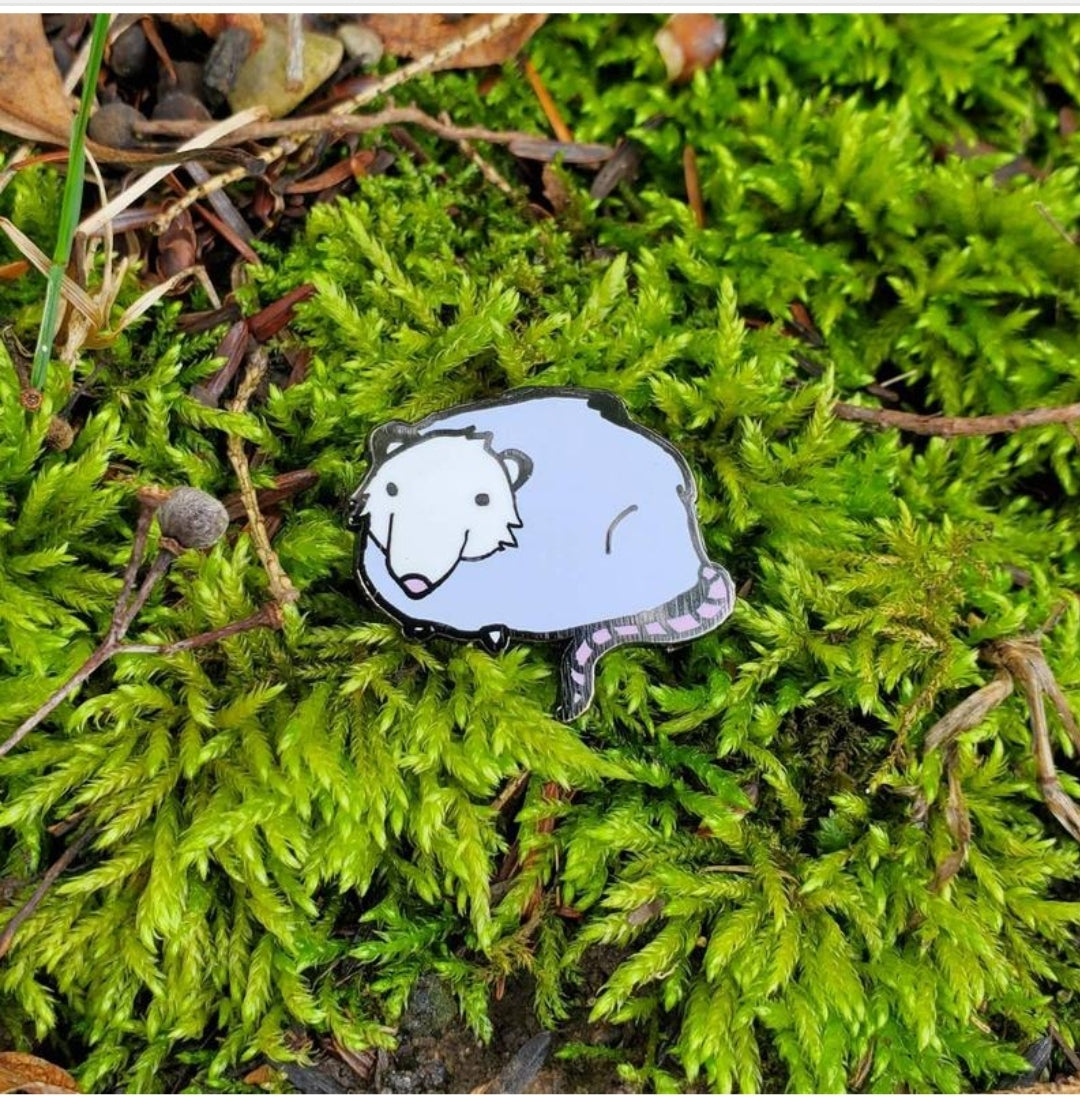 Gray Possum Enamel Pin