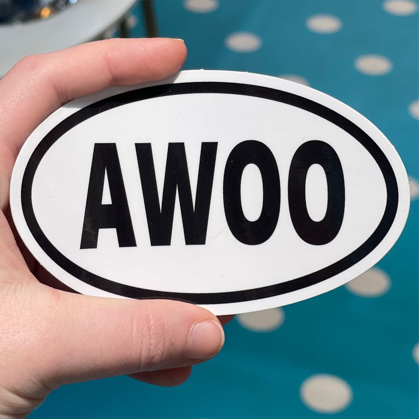 AWOO Oval Vinyl Sticker
