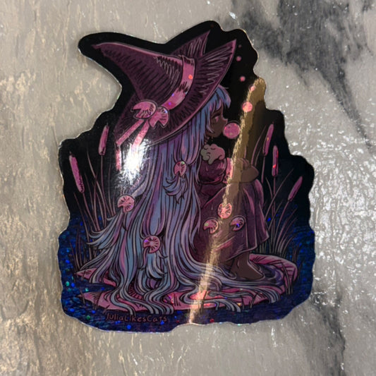 Froggie Witch Sticker