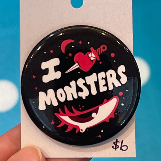 I love Monsters Button