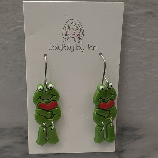 Heart Frog Earrings