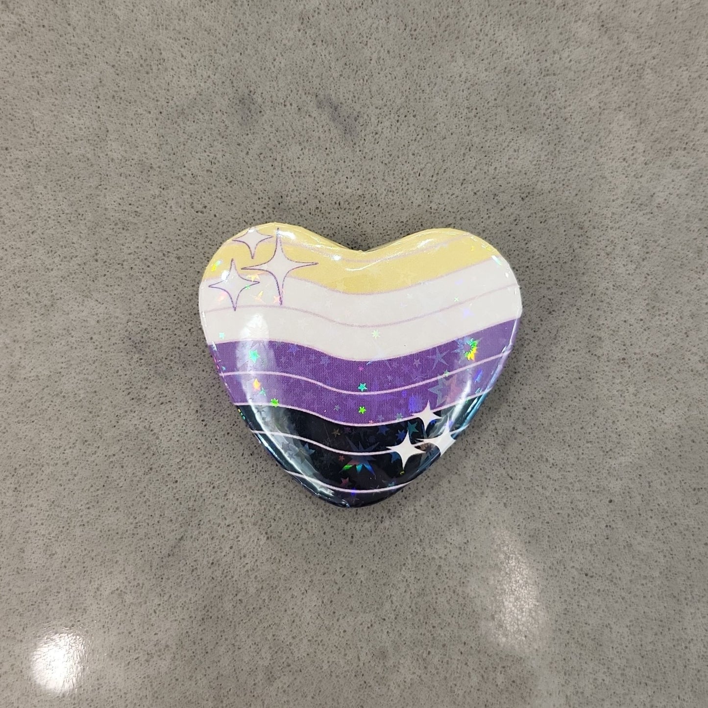 Mini Heart Pride Flag Buttons