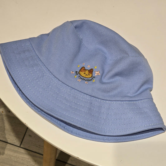 no thoughts cat bucket hat