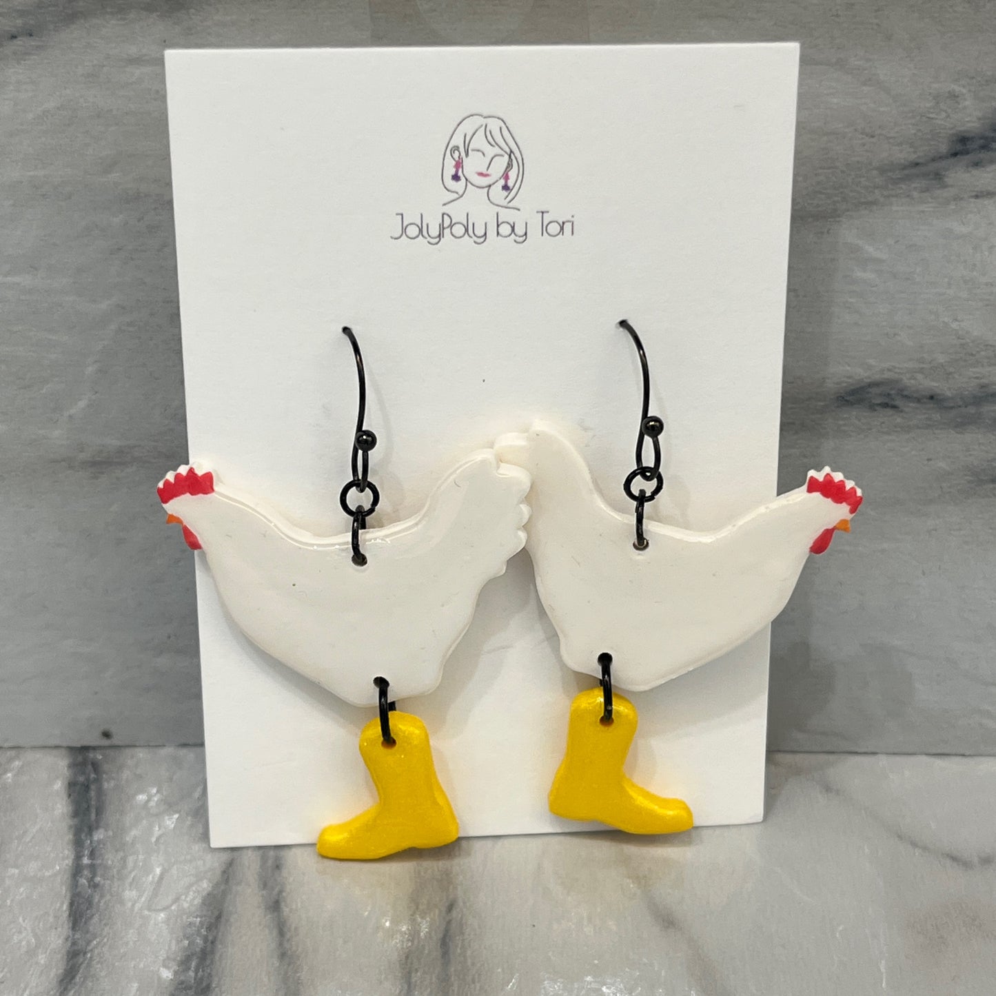 Chickens with Boots Earrings
