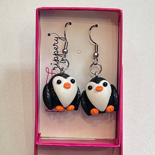 Sculpted Penguin Dangles