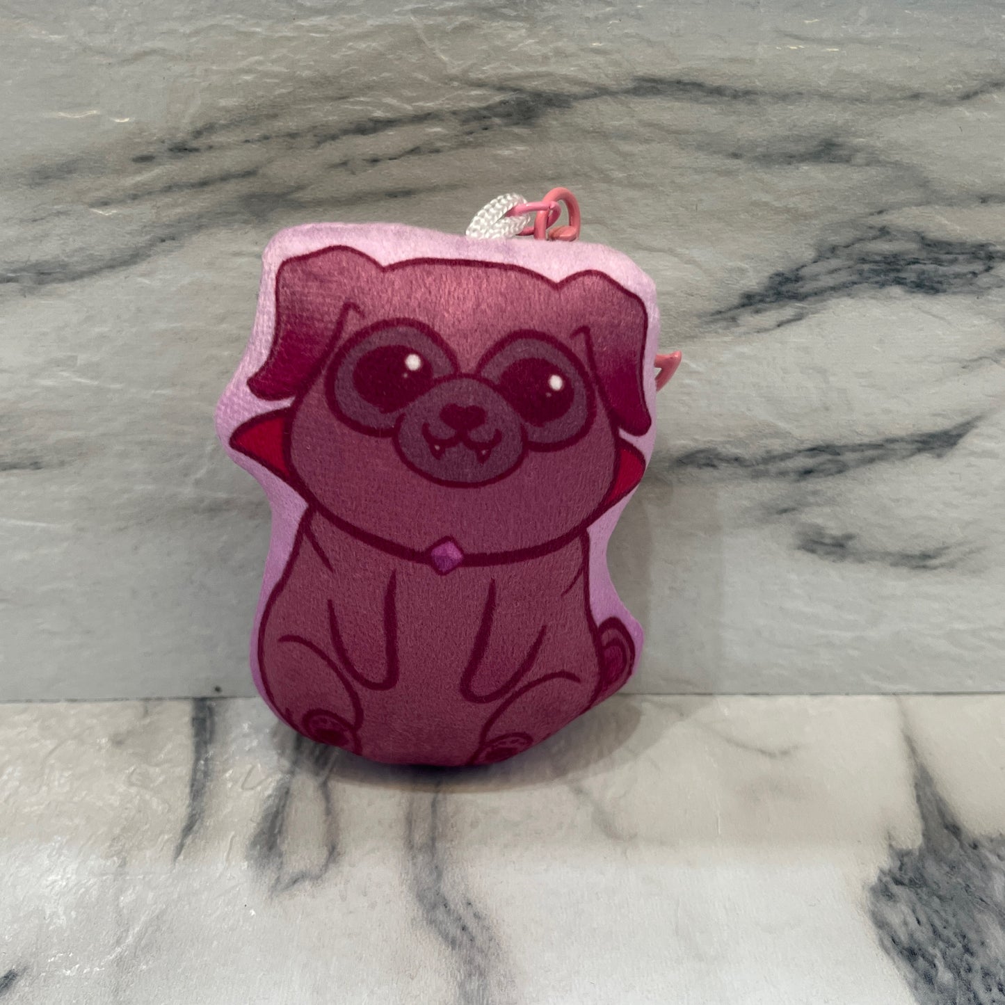 Vampire Pug Plush Keychain