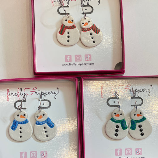 Scarf Snowman Hoops