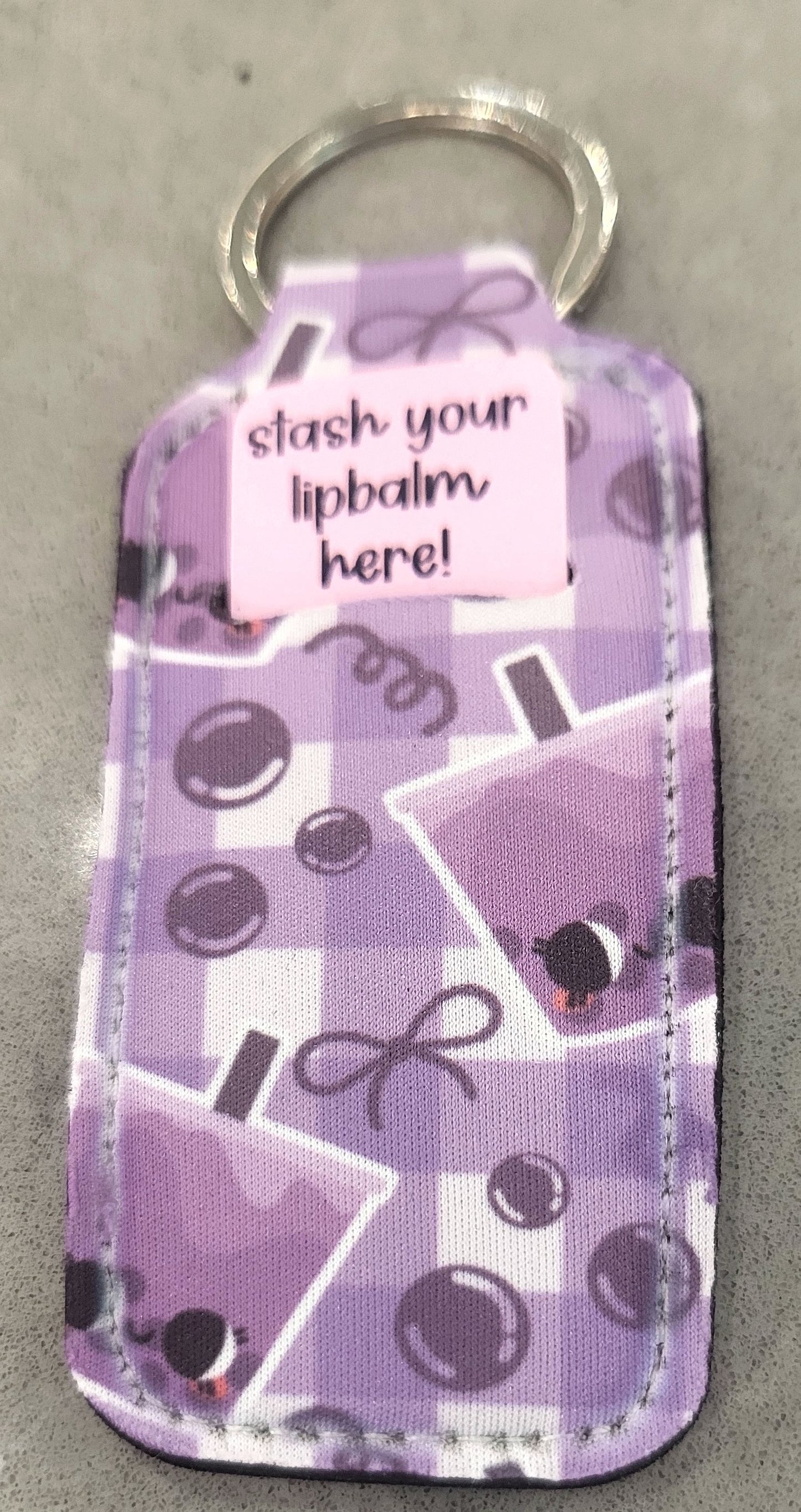 purple boba lip balm holder