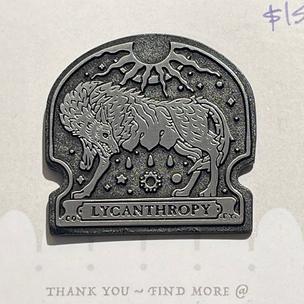 Lycanthropy Crest Pin
