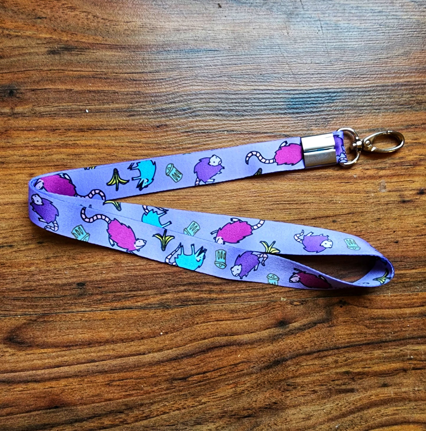Purple Possum Oval Lanyard