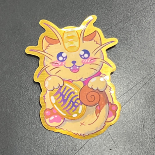 Golden Lucky Cat Sticker
