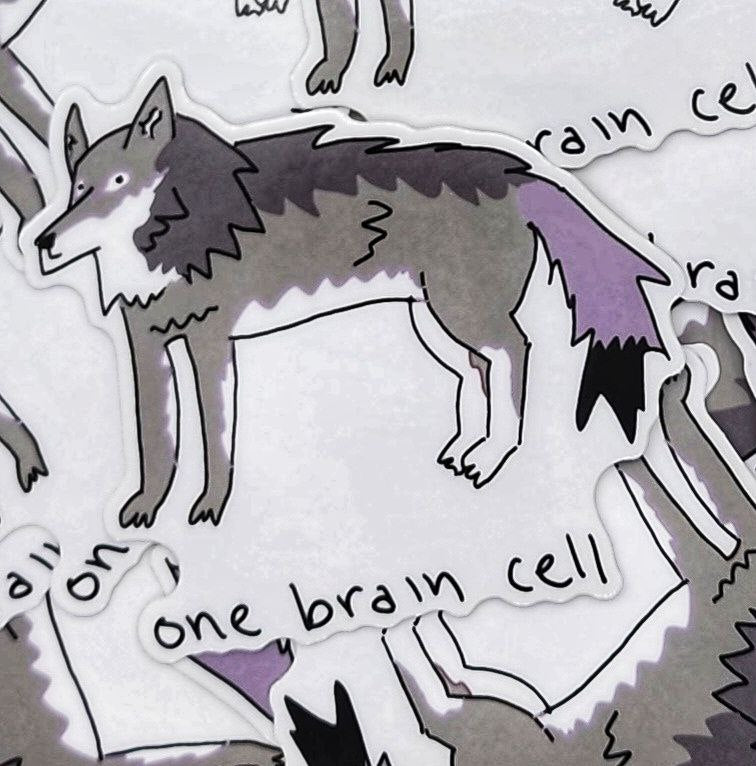 One Brain Cell Sticker by fautbarb