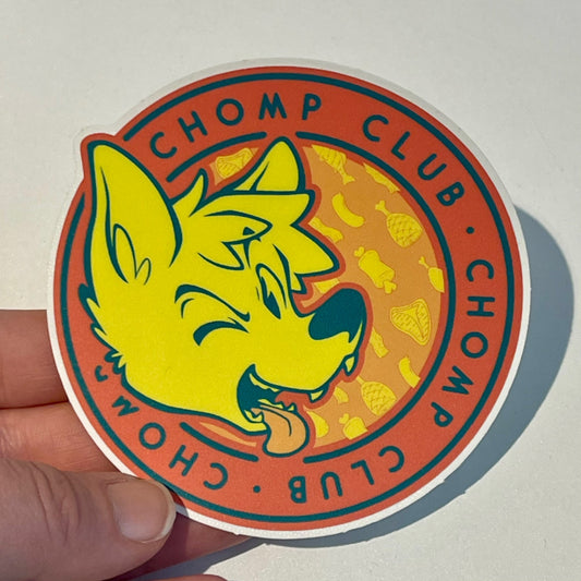 Chomp Club Wolf Vinyl Sticker
