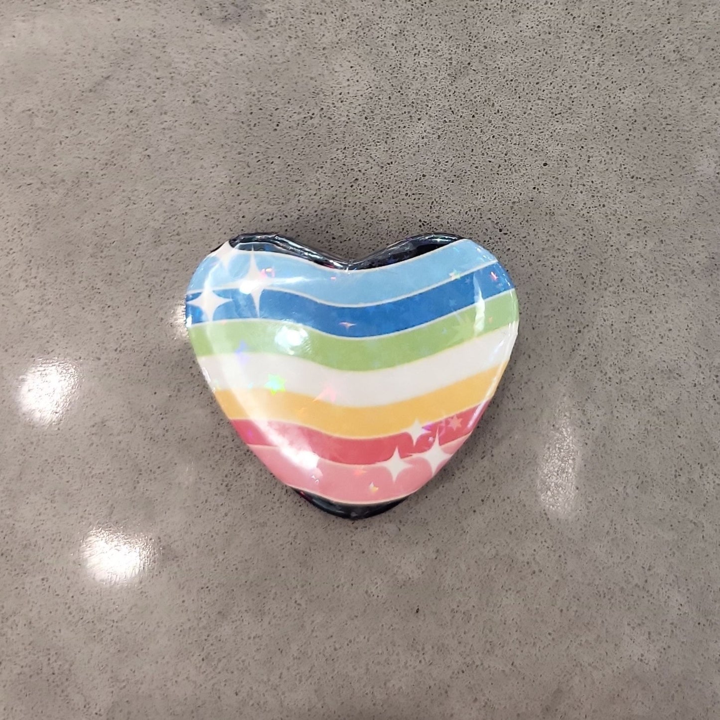 Mini Heart Pride Flag Buttons