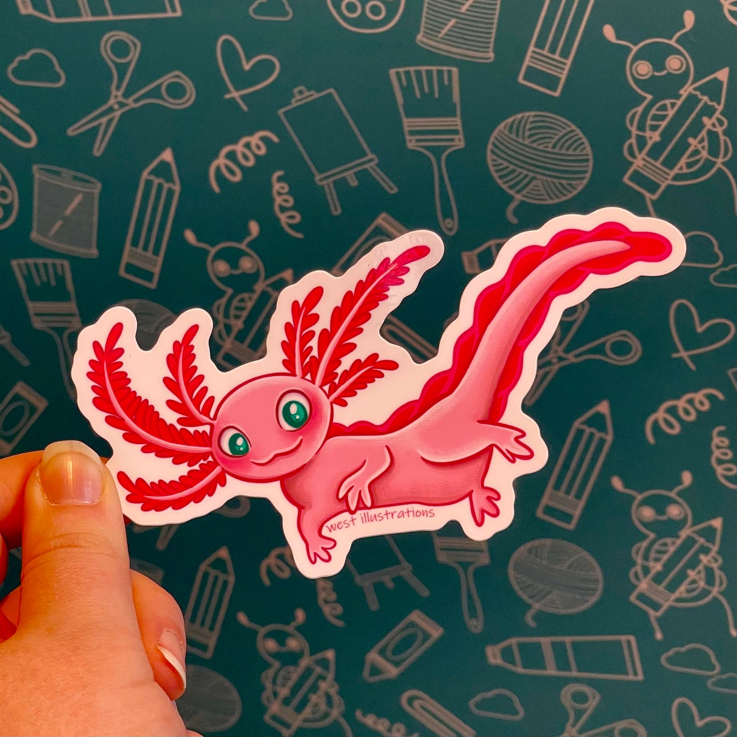 Large Axolotl Vinyl Sticker