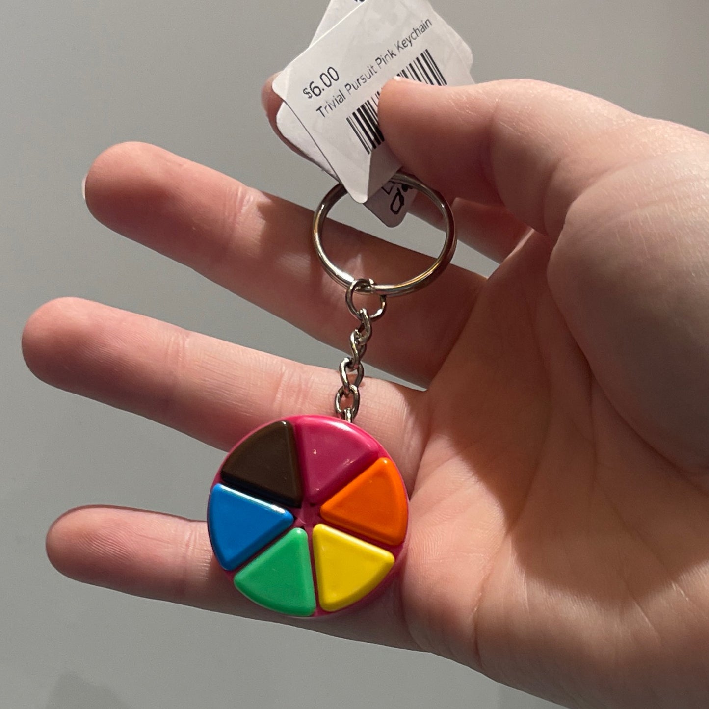 Trivial Pursuit Pink Keychain