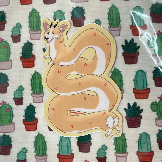 Corgi Dragon Sticker