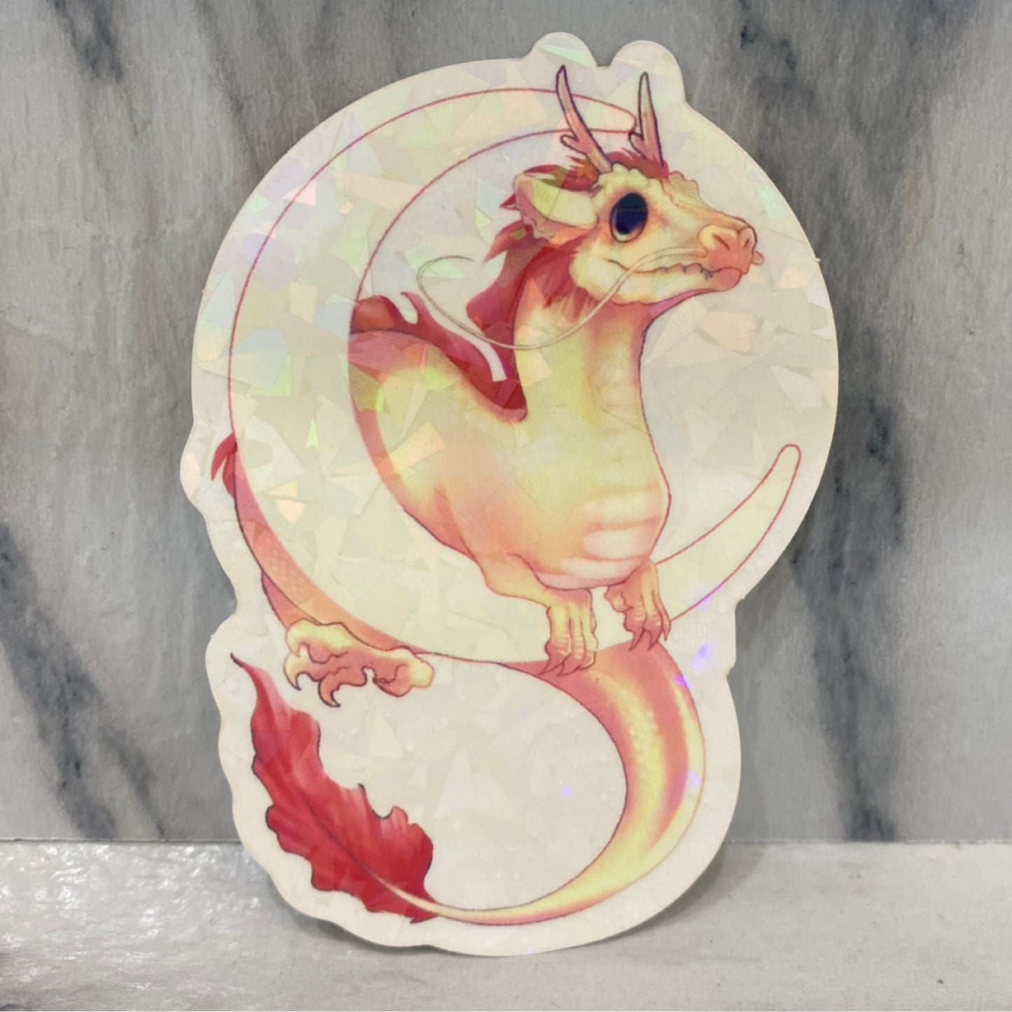 Lunar Dragon Ice Holo Sticker