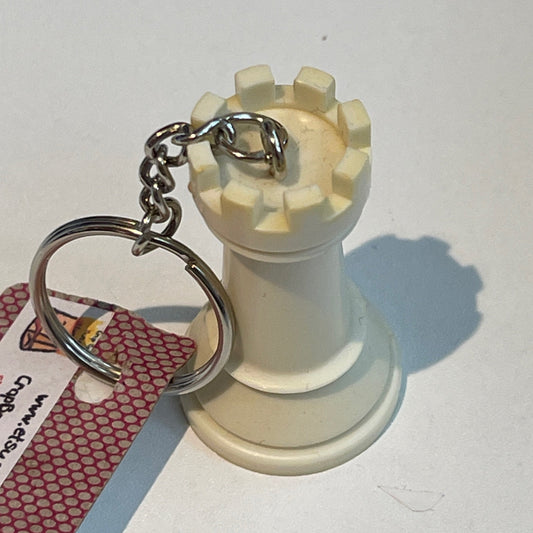 Chess White Rook Keychain