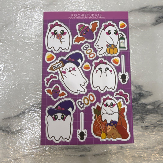 Halloween Coquette Ghost Sticker Sheet