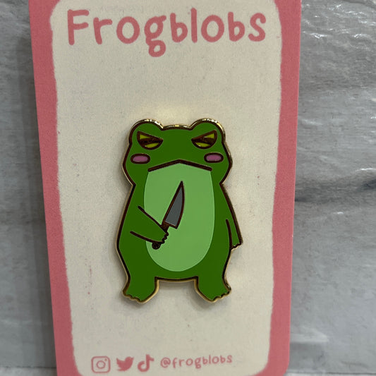 Frog Knife Enamel Pin