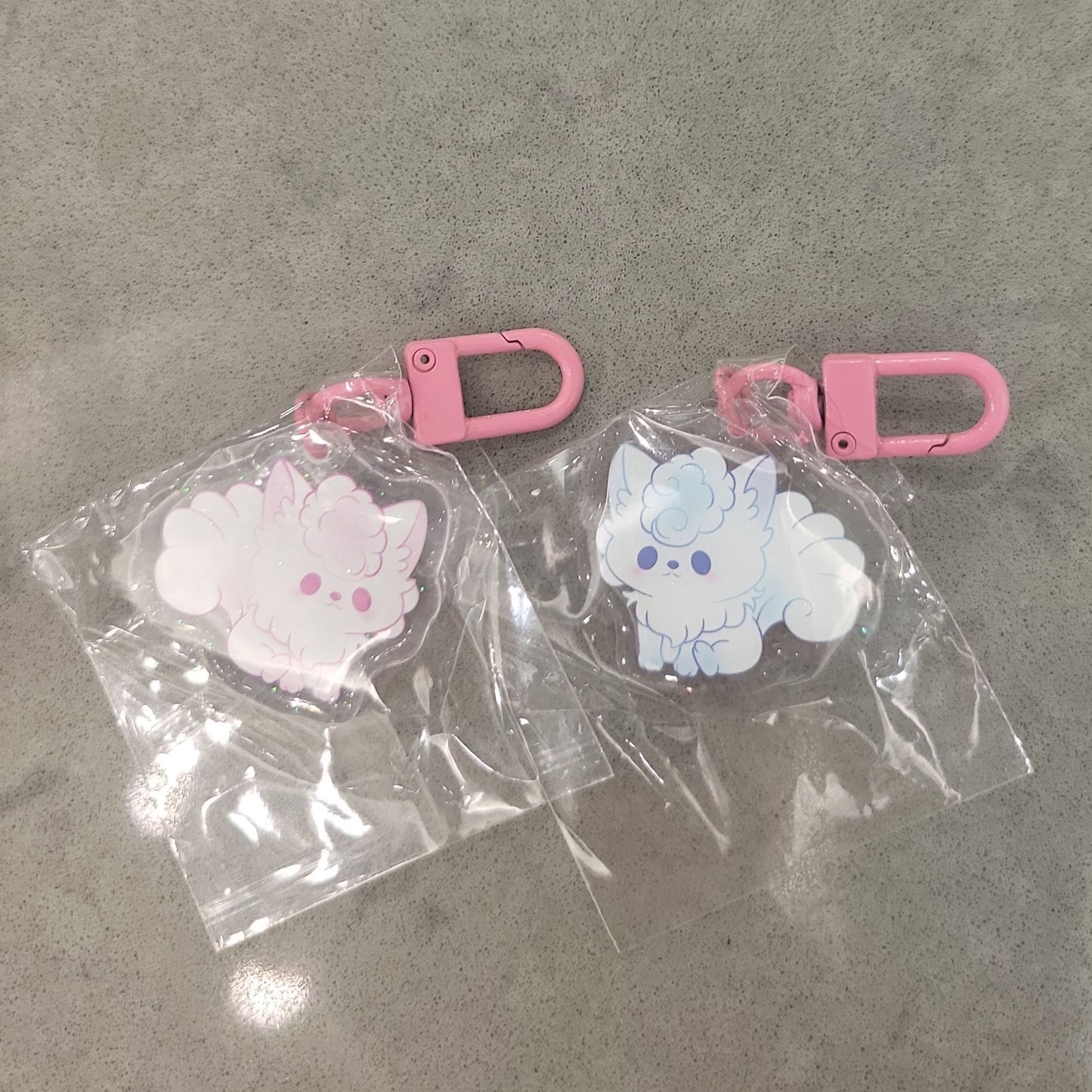 shiny fox small keychain