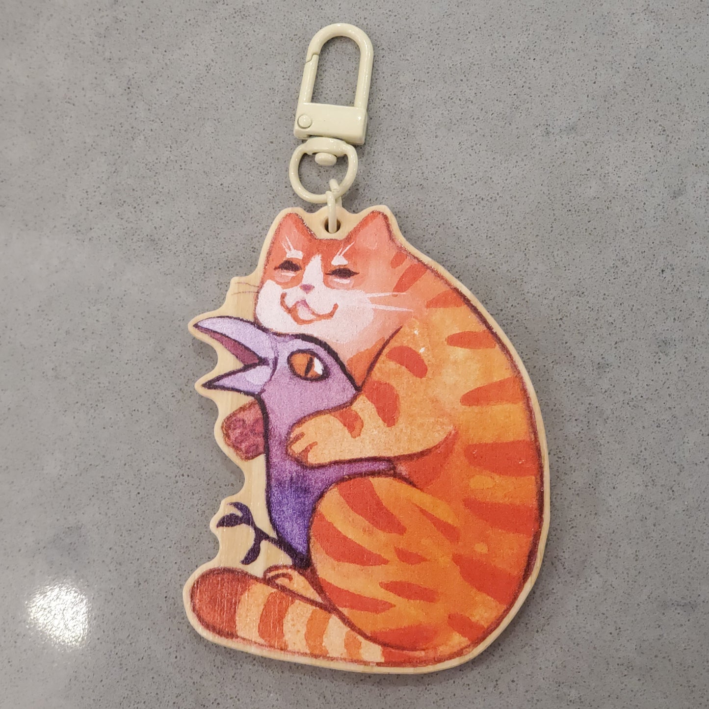 Hug & Crow Wood Keychain