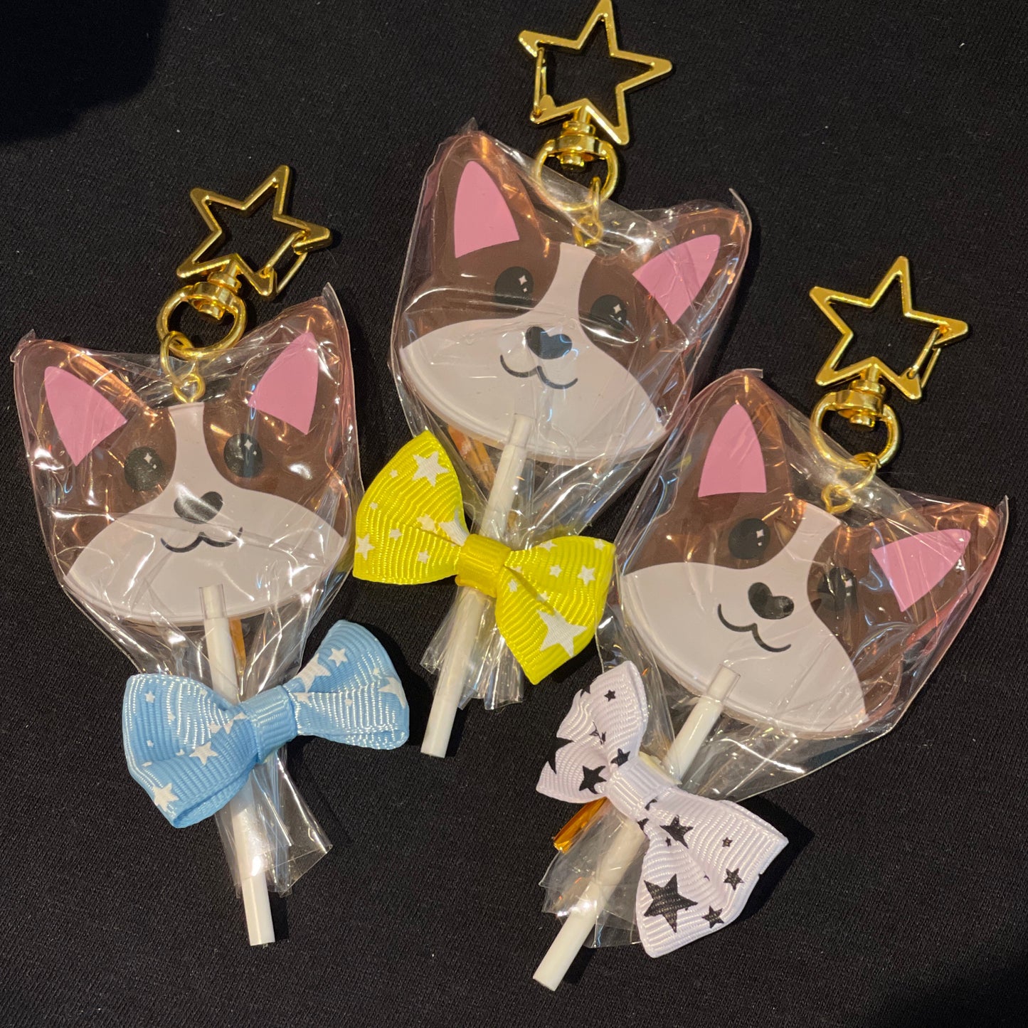 Lollipop corgi charm