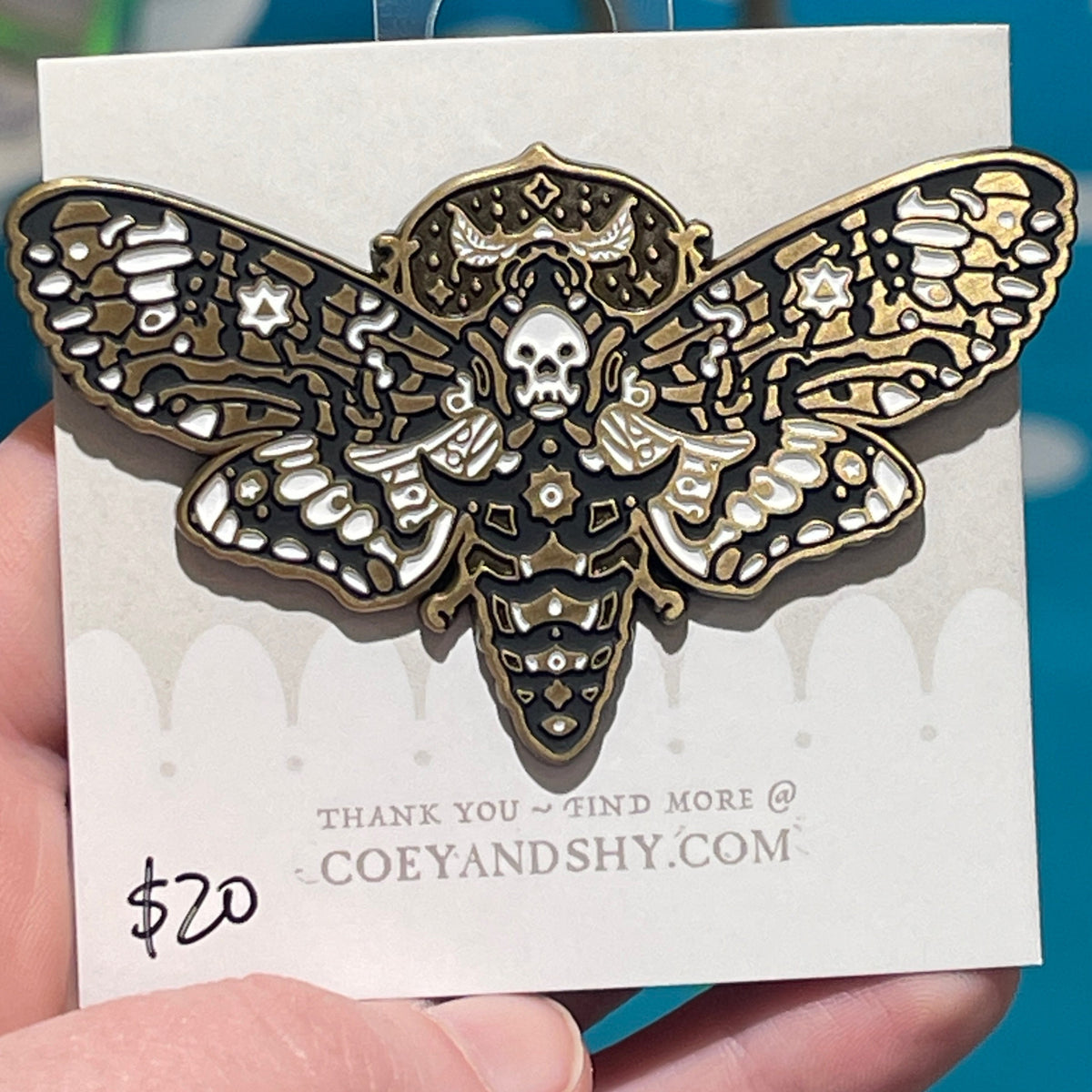 Deaths Head Moth Pin
