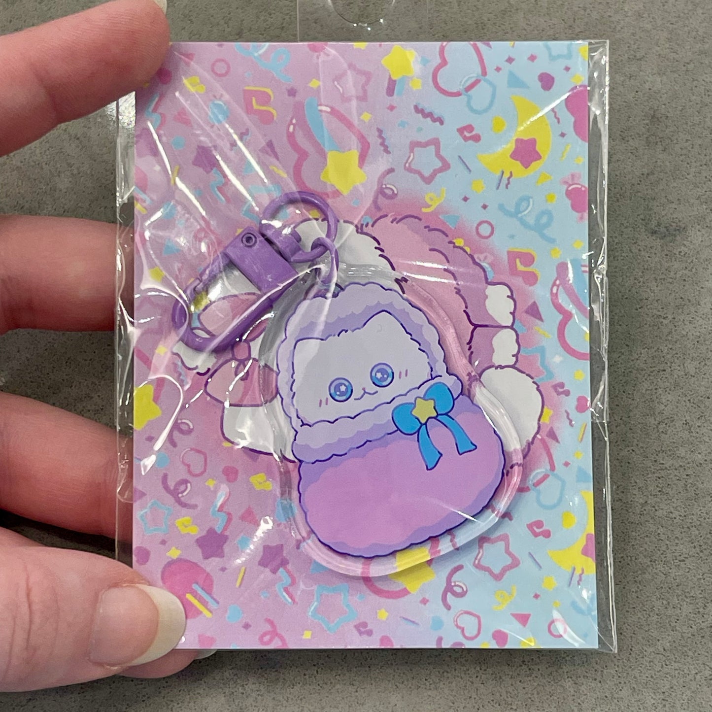 Cozy Burrito Kitty keychain