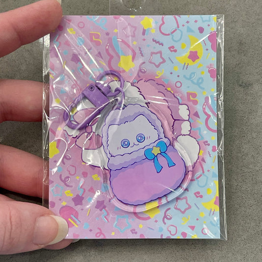 Cozy Burrito Kitty keychain