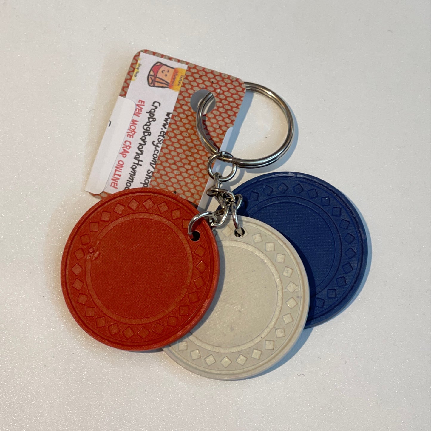 Poker 3 Chip Keychain