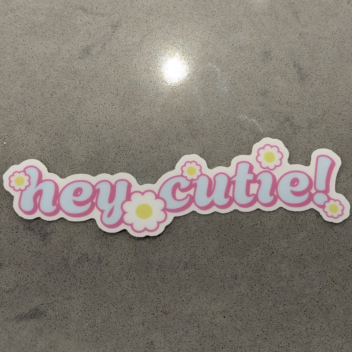 hey cutie clear sticker